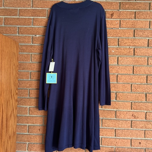 CECE FLORAL WHIMSICAL KNIT DRESS IN MIDNIGHT BLOOM XXL - Picture 6 of 11